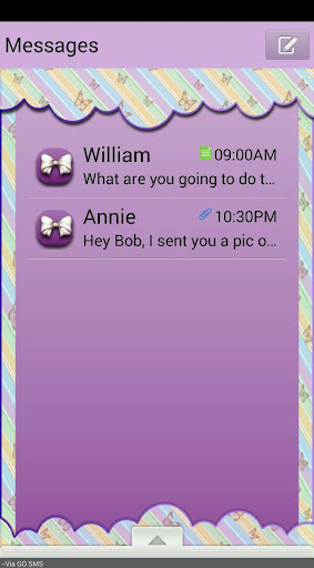 BowsNButterflies GO SMS THEME