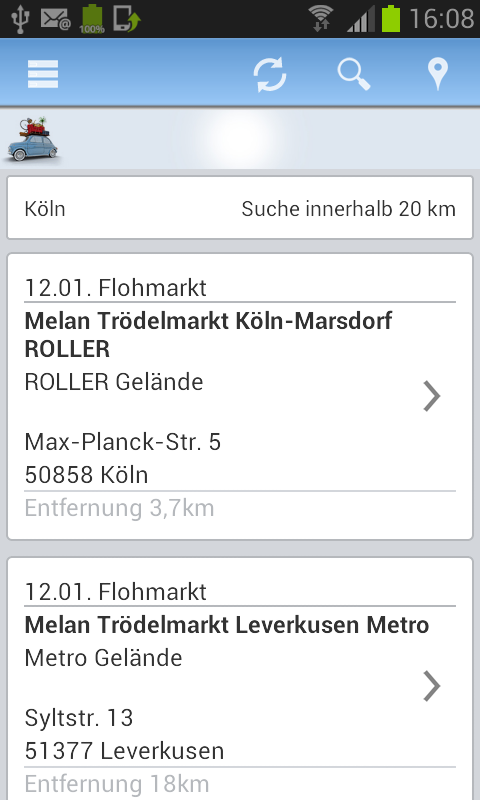 Flohmarkt Termine Screen 1