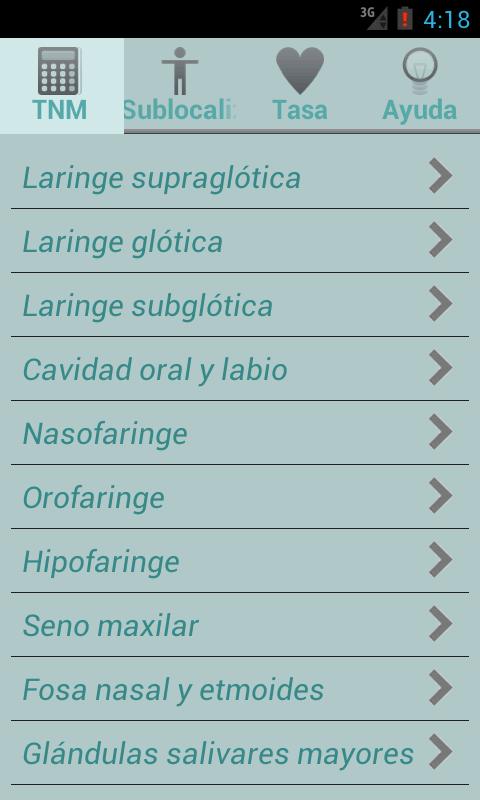 Android application ORL TNM screenshort