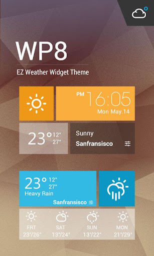 Orange Clock Weather Widget