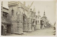 Paviljoens aan de Rue des Nations op de Wereldtentoonstelling te Parijs in 1889