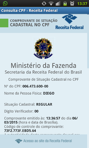 Consulta nome e CPF