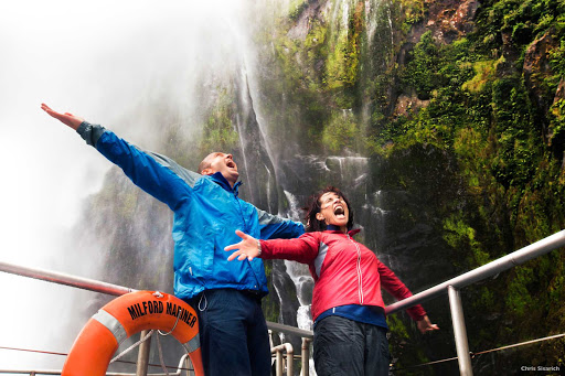 Waterfalls_Milford_Sound_Fiordland - At Milford Sound in the Fiordland National Park, water thunders down hundreds of meters from hanging valleys that were cut in half by ancient glaciers. The noise is deafening and the raw power inspiring as your boat eases you closer to the torrent. It’s an exciting taste of nature’s grand design that can leave you with a fresh outlook on life.