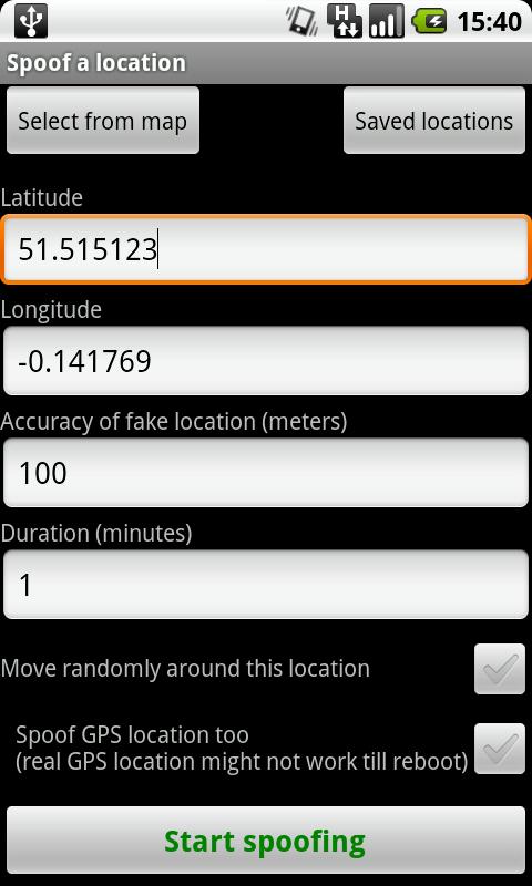 Android application Location Spoofer Pro screenshort