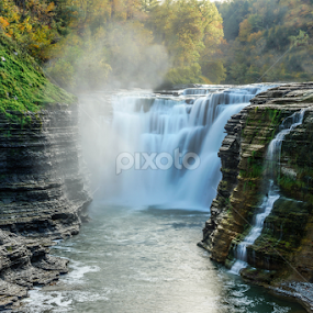 Big Falls by Tracy Riedel-Dorsch - Landscapes Waterscapes