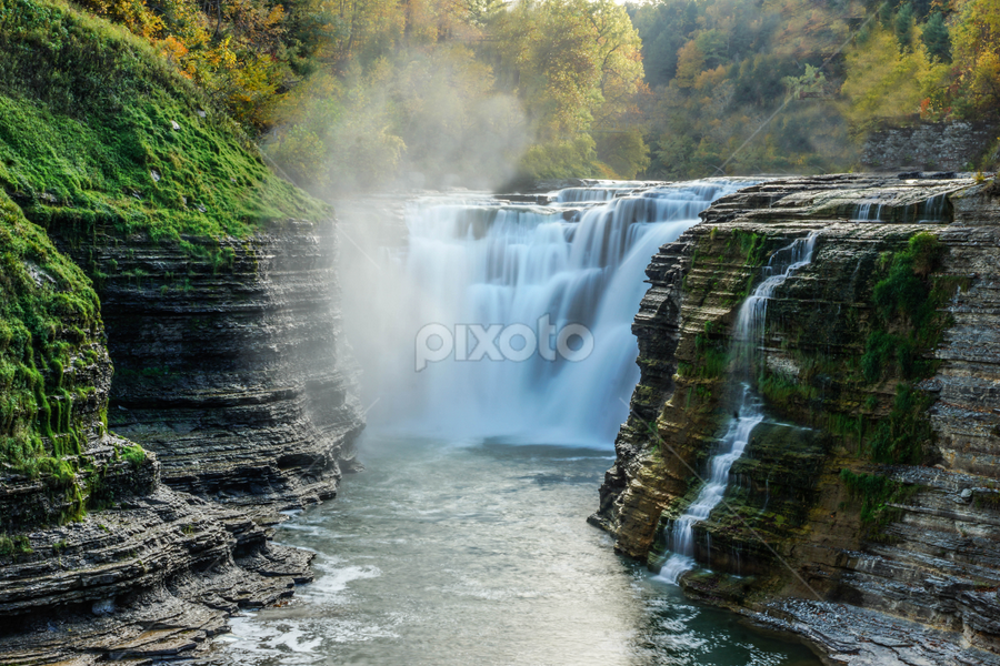 Big Falls by Tracy Riedel-Dorsch - Landscapes Waterscapes
