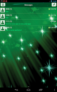 GO SMS Green Stars Screenshots 0