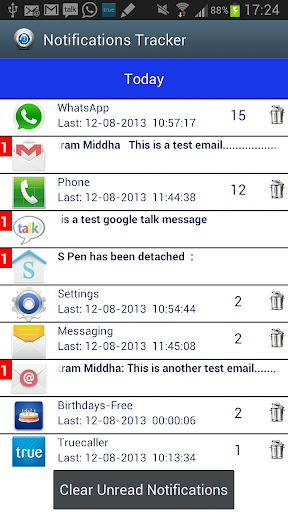 Notifications Tracker Free