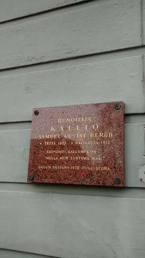 Poet Kallio Memorial Plaque 
