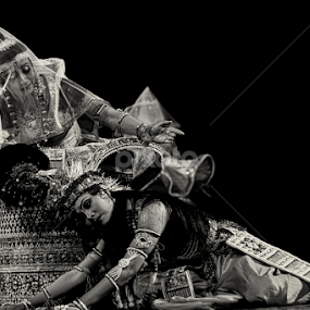 Soul Renunciation of Kanha to Gopi; In The View of Manipuri Dance by Rudra Roy Chowdhury - Black & White Portraits & People