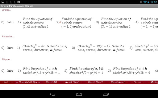 Circles Parabolas Ellipses