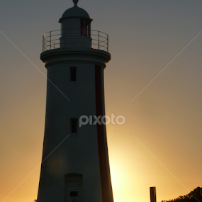 The Lighthouse Sunset by Nadia Chatterton - Buildings & Architecture Public & Historical