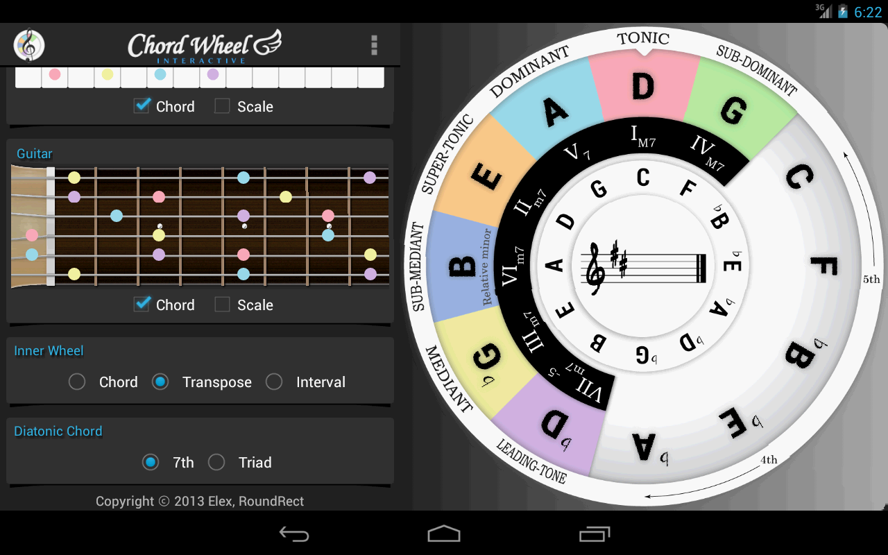 Chord Wheel : Circle of 5ths - screenshot