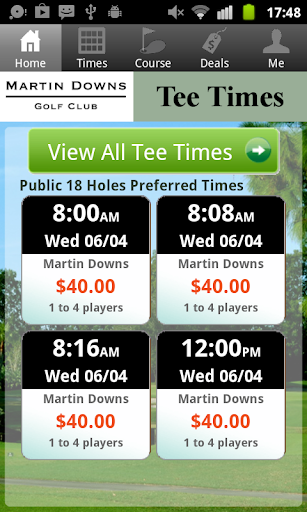 Martin Downs Golf Tee Times