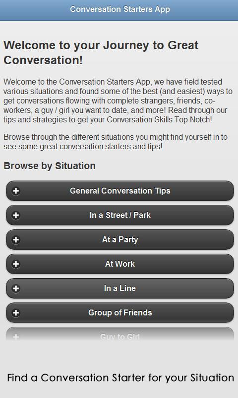 Conversation Starters App Screen 3