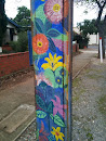 Multi Coloured Flower Art Pole of West Torrens