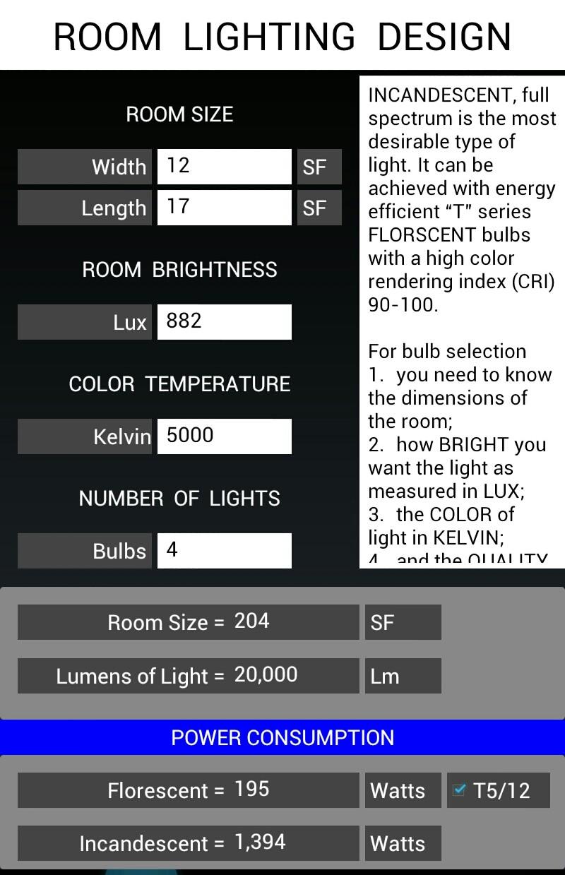 Room Lighting Design Screen 1