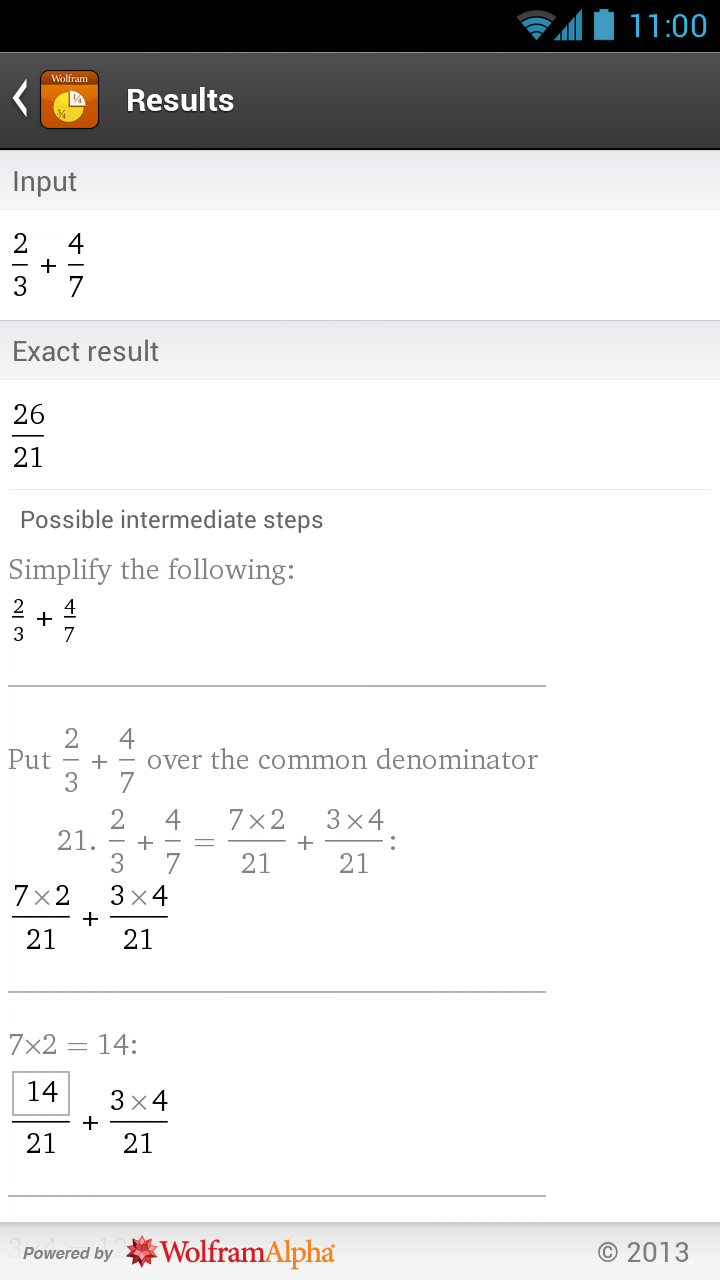 Fractions Reference App Screen 2