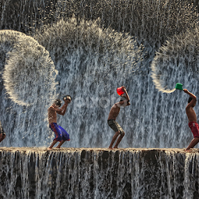 Splashing Time by Nyoman Sundra - Babies & Children Children Candids