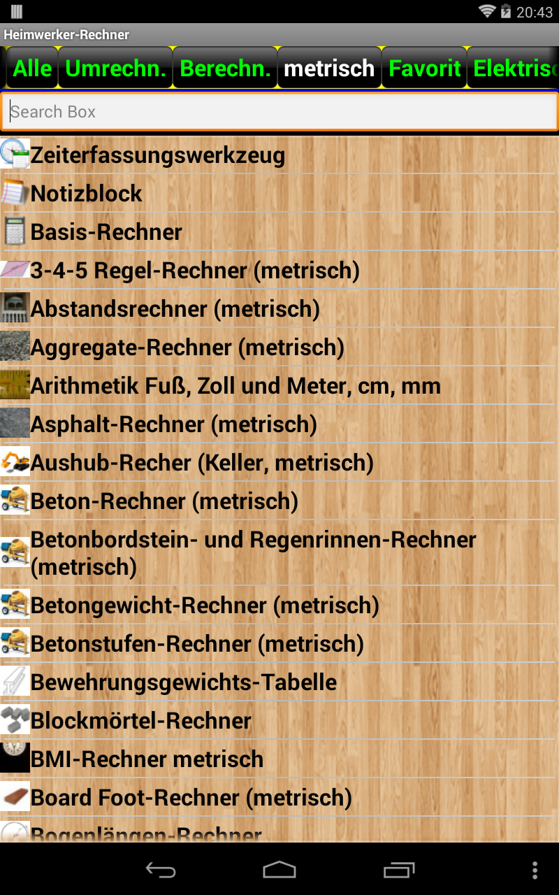 Android application Handyman Calculator screenshort