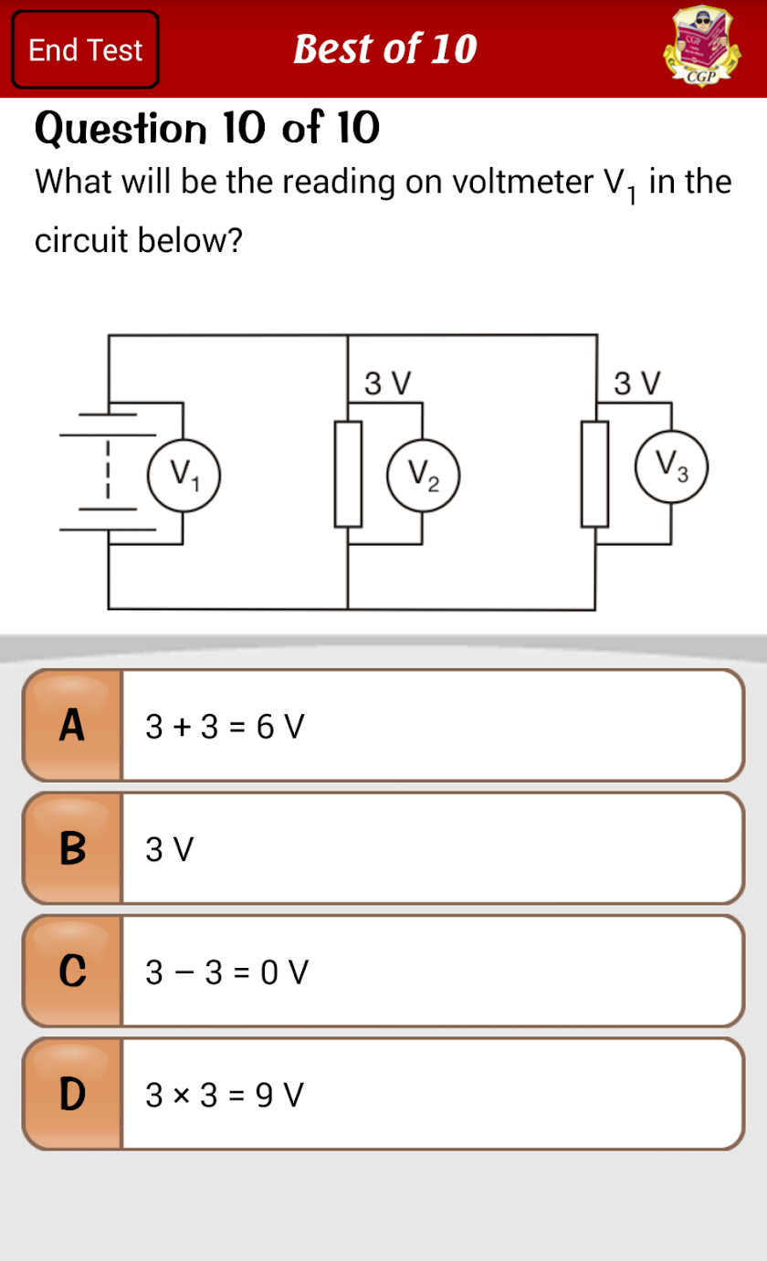 Test &amp; Learn — GCSE Physics Screen 3