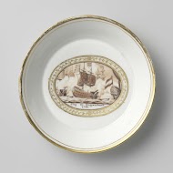 Schotel met een voorstelling van de Slag op Doggersbank