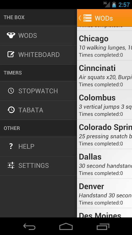 Android application Travel WODs: Travel Workouts screenshort