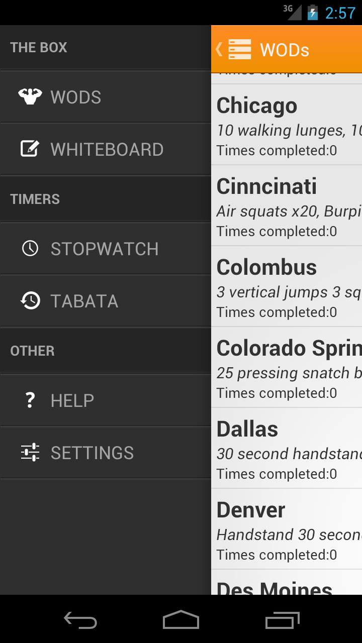 Travel WODs: Travel Workouts Screen 1