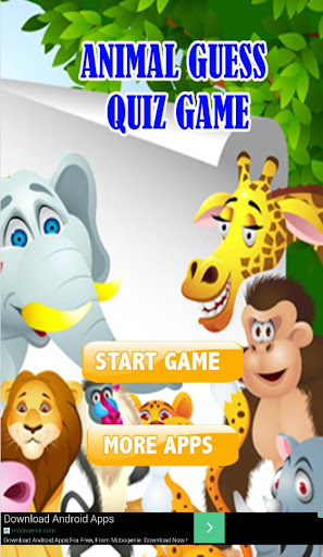 CARTOON ANIMAL GUESS QUIZ GAME