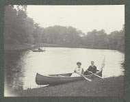 Portret van Johannes Cornelis Heijning en Margaretha Eugenia Fransen van de Putte in een kano