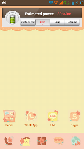 Peach Flowery GO Launcher