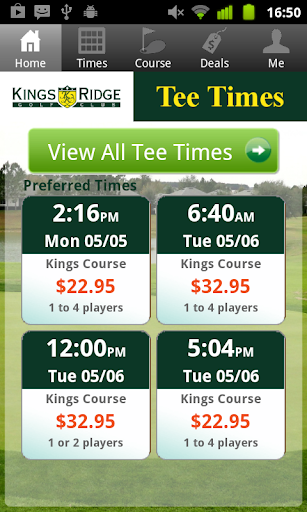 King's Ridge Golf Tee Times