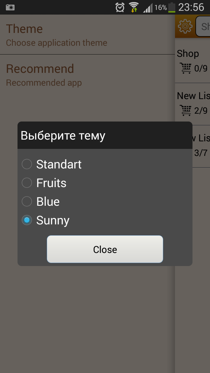 Shopping List Screen 3