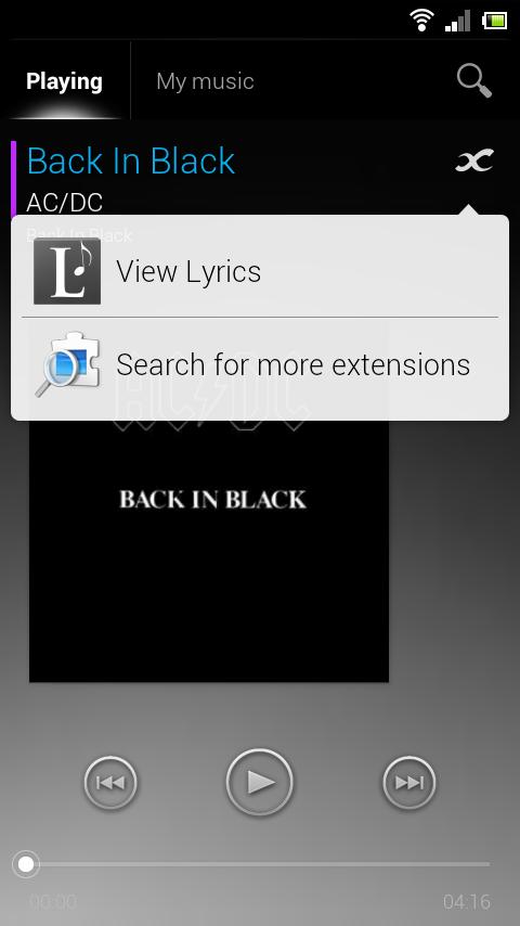 Android application Lyrics Music Extension screenshort