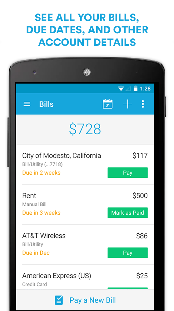 Mint Bills: Bill Pay &amp; Money Screen 2