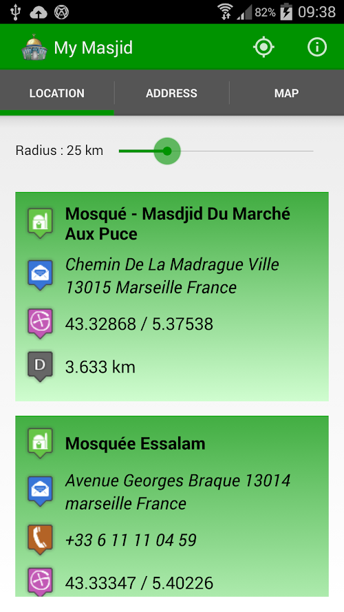 Android application My Masjid Finder Pro screenshort