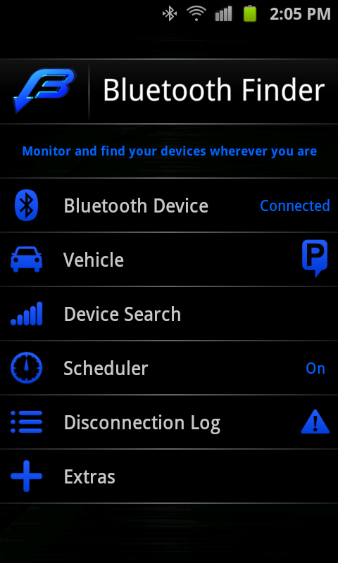 Bluetooth Finder Screen 1