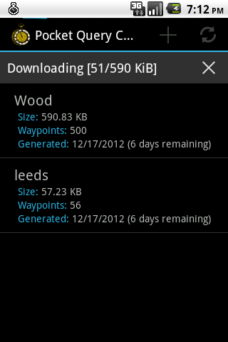    Pocket Query Creator- screenshot  