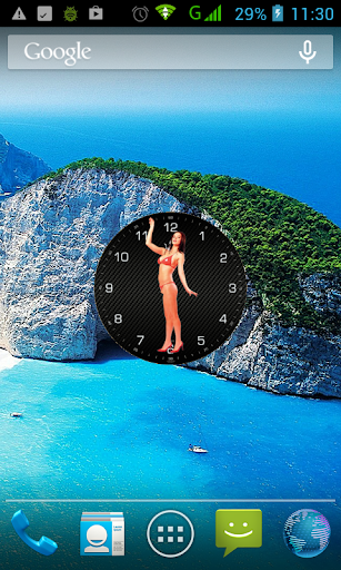 Sexy Girl Analog Clock Widget