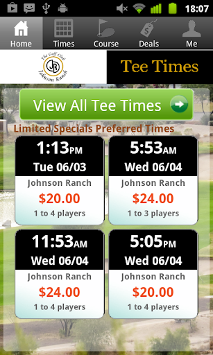 Johnson Ranch Golf Tee Times