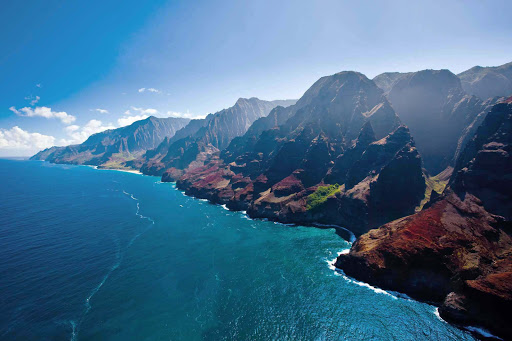 Cliffs along the Na Pali Coast in Kauai. 
