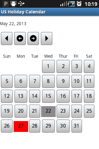 US Holiday Calendar