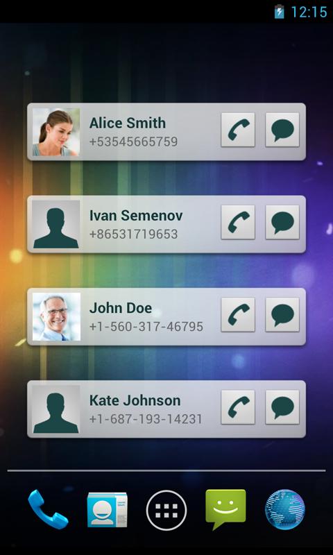 Android application Quick Contacts PRO screenshort