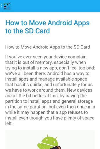 Move To SD Card Tips