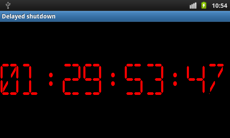 Delayed shutdown Screen 2