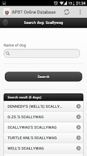 APBT Online Database Screenshots 2