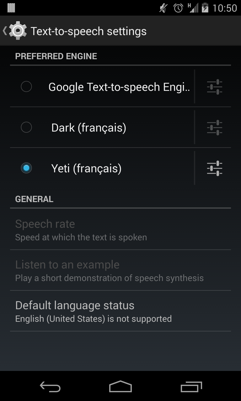 Yéti voice (French) Screen 3