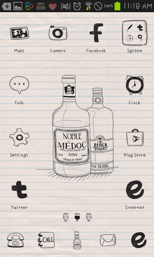 drawing wine GO launcher theme