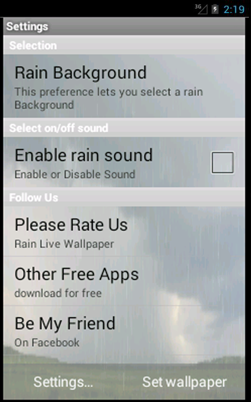 Rain Live Wallpaper - screenshot