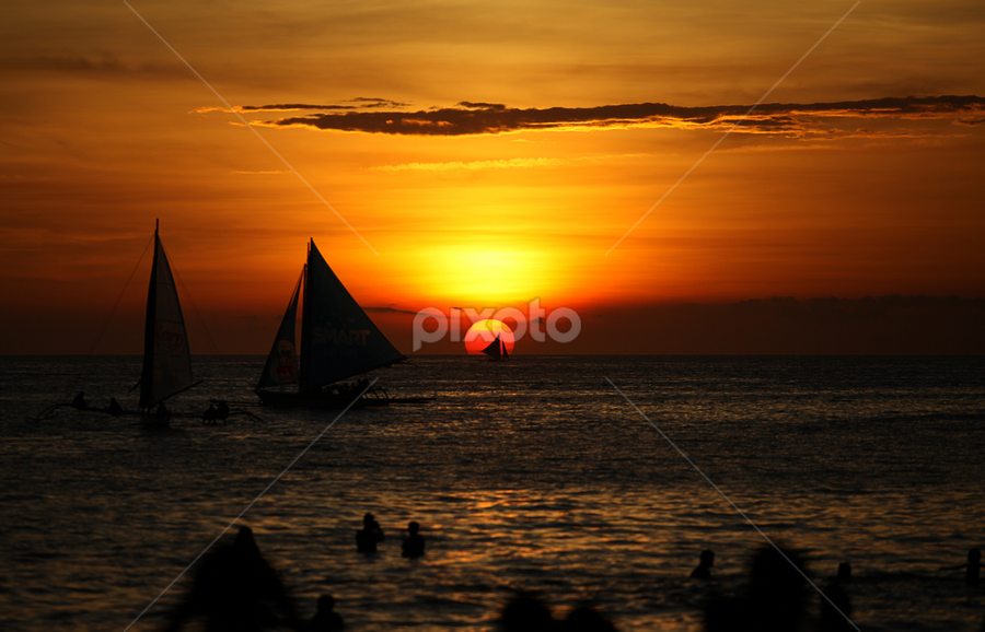 Boracay Sunset by Leyon Albeza - Landscapes Sunsets & Sunrises